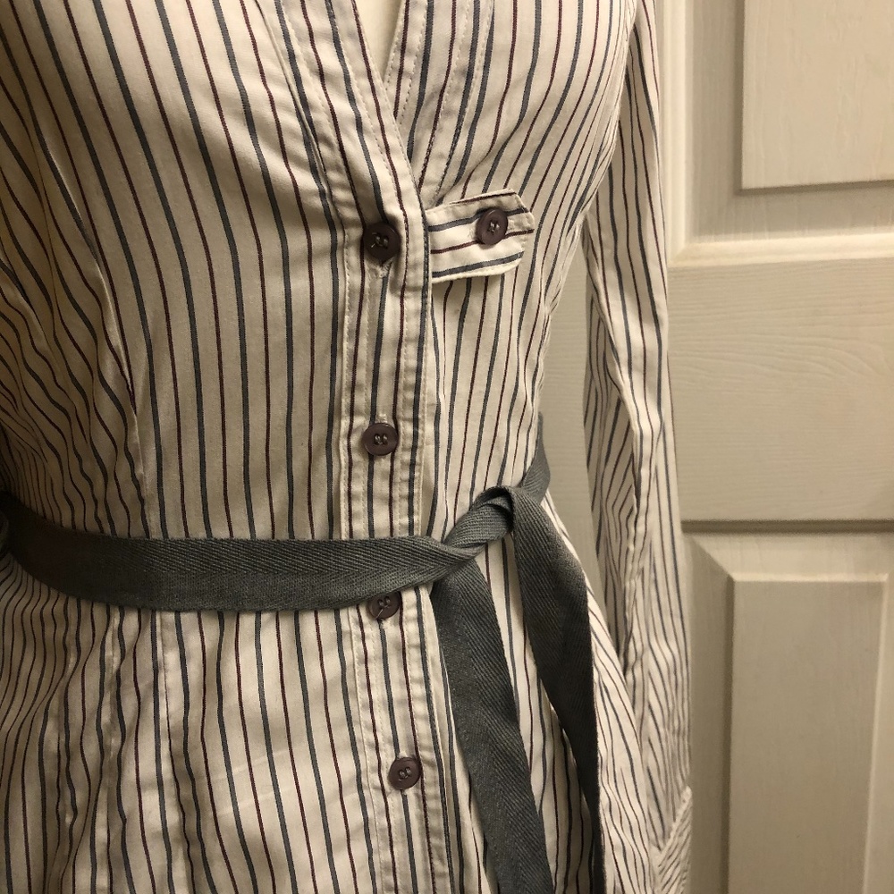 Topshop pinstripe button down shirt dress size 4 - Picture 3 of 5